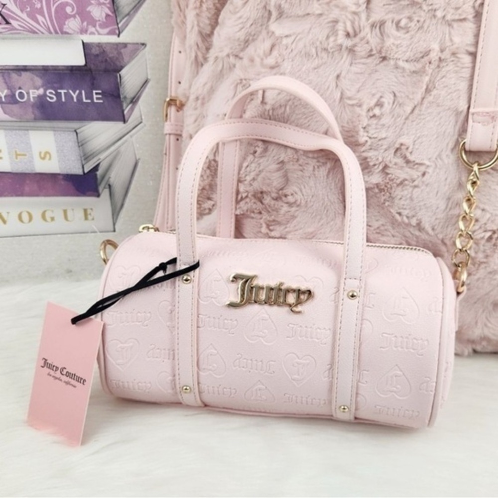 Juicy Couture Monogram Light Pink Barrel Shoulder/ Handbag